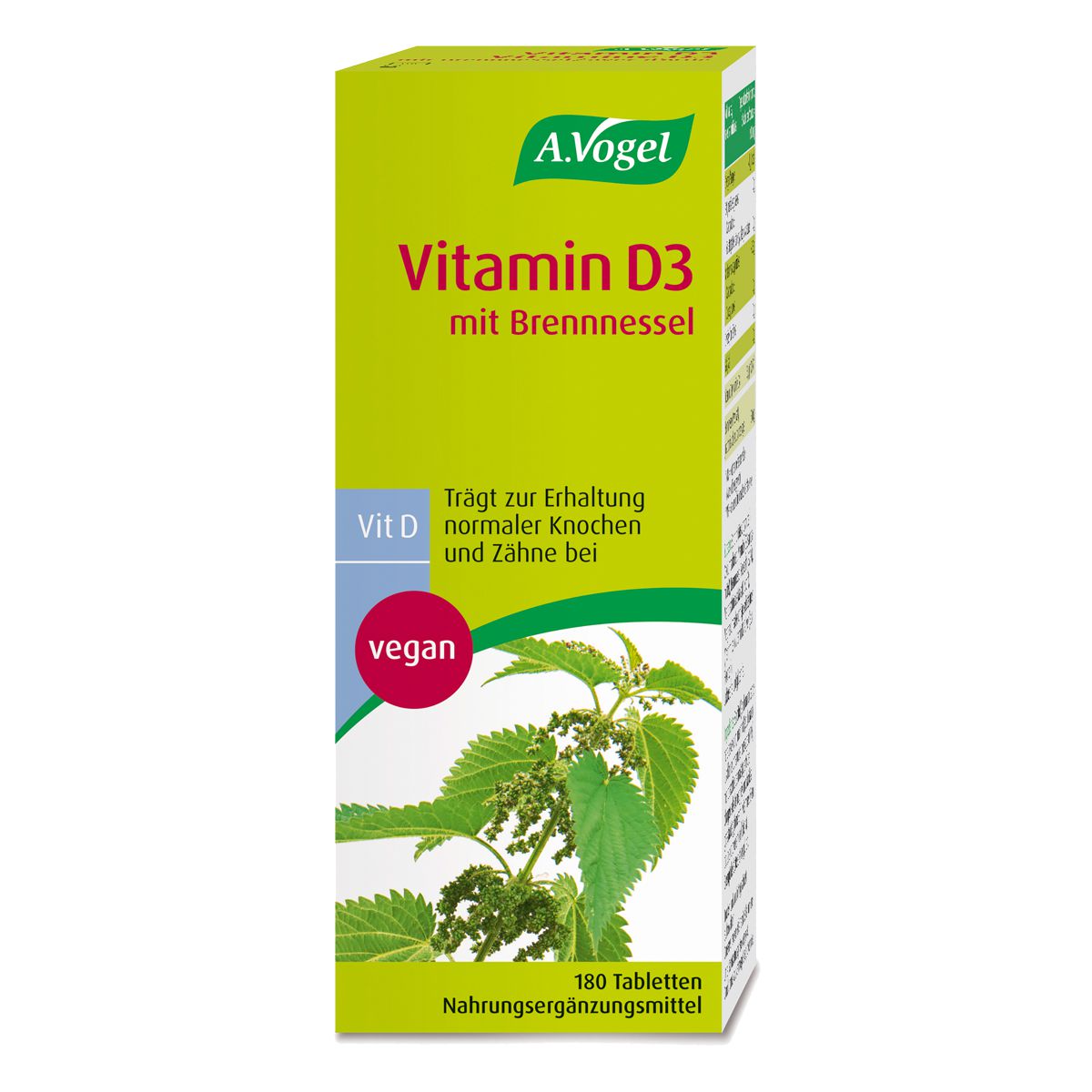 A.Vogel Vitamin D3 mit Brennnessel Tabletten 180 Sück A.Vogel Vitamin D3 mit Brennnessel Tabletten 180 Sück