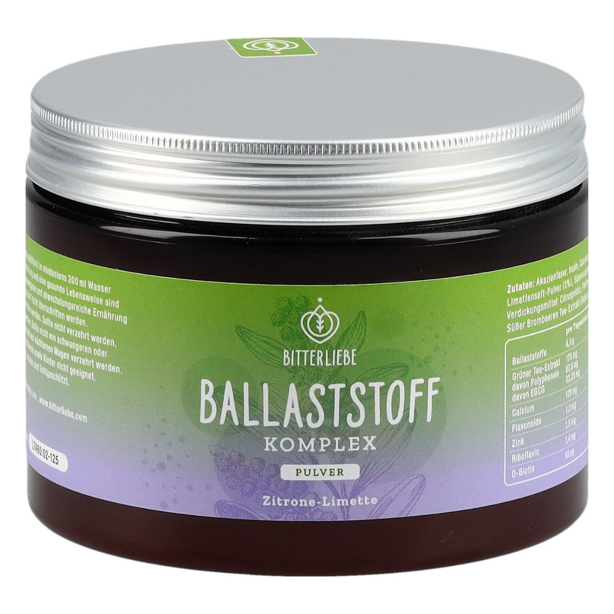 Bitterliebe Ballaststoff Komplex Pulver Zitrone Limette 300 g