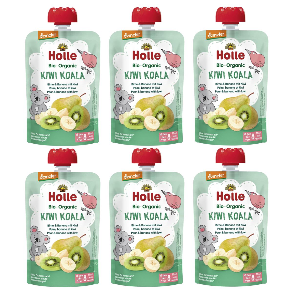 Holle Kiwi Koala Pouchy Birne Banane Kiwi 6x 100 g Holle Kiwi Koala Pouchy Birne Banane Kiwi 6x 100 g