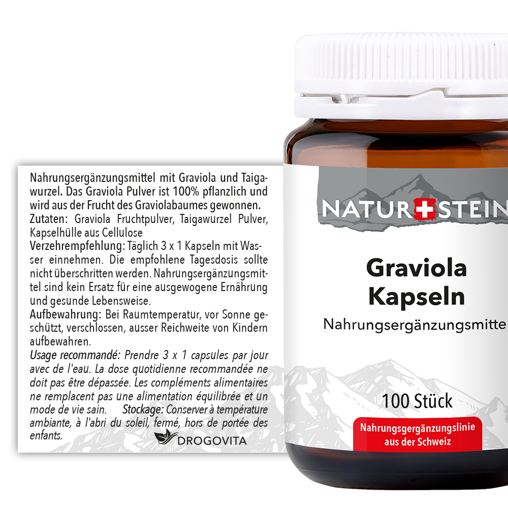 Naturstein Graviola Kapseln 100 Stück Naturstein Graviola Kapseln 100 Stück