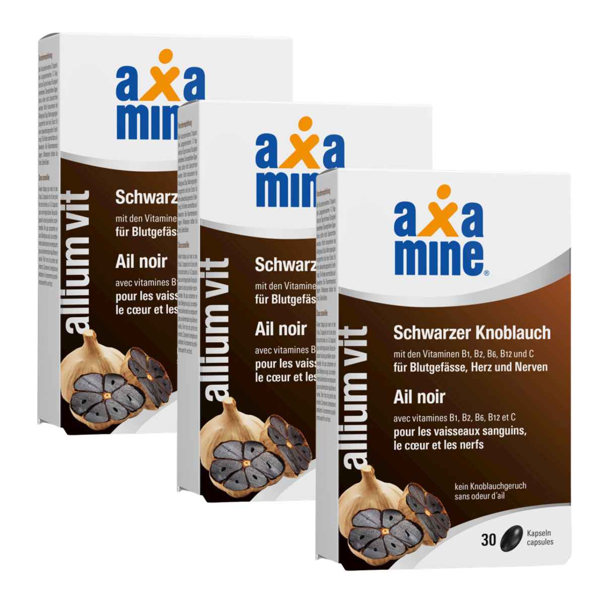 Axamine alliumVit Schwarzer Knoblauch 3x 30 Kapseln Axamine alliumVit Schwarzer Knoblauch 3x 30 Kapseln