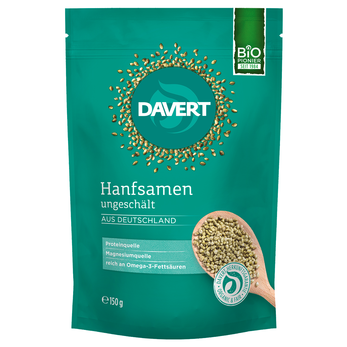 Davert Hanfsamen Bio Beutel 150 g Davert Hanfsamen Bio Beutel 150 g