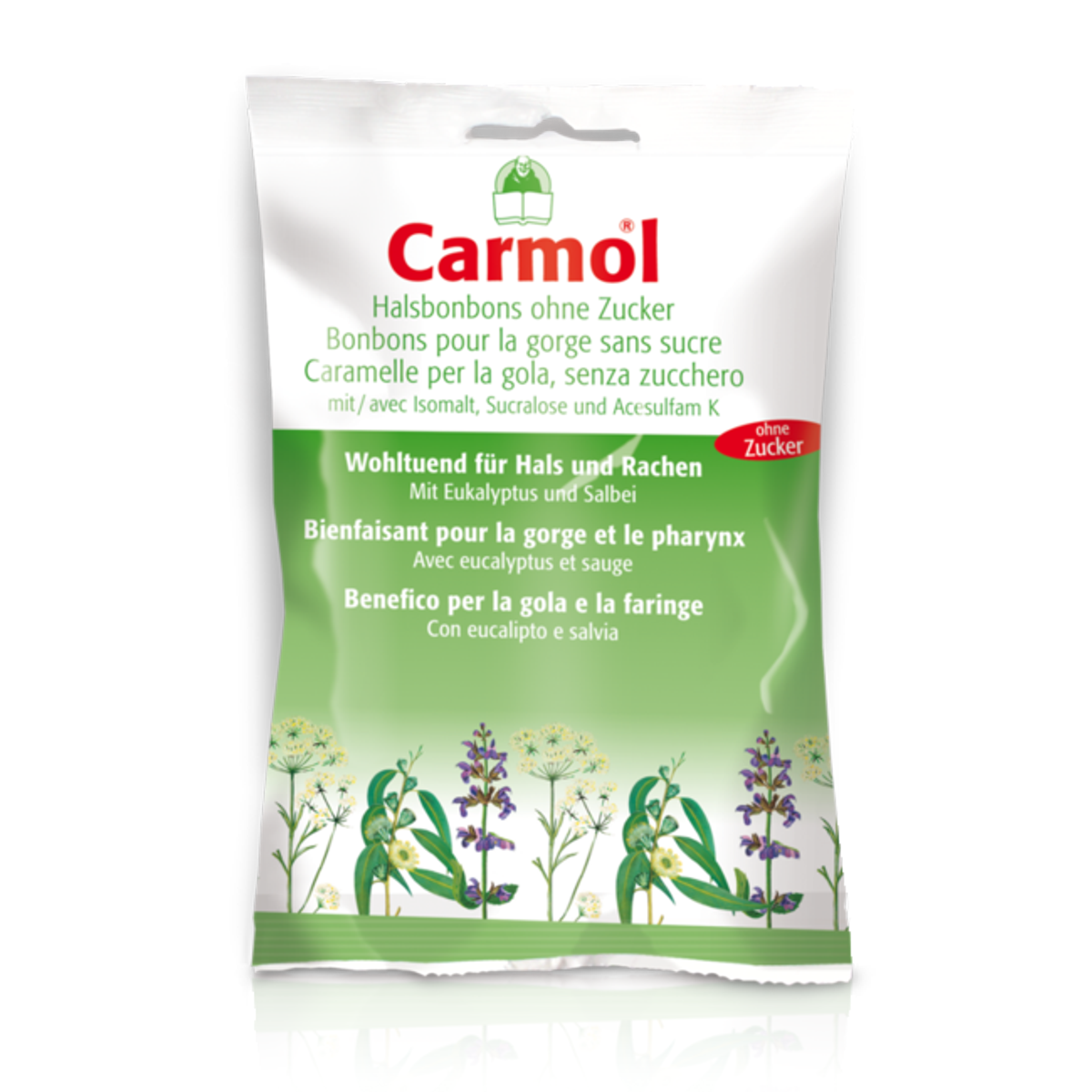 Carmol Hals-Bonbons ohne Zucker 12 Beutel 75 g