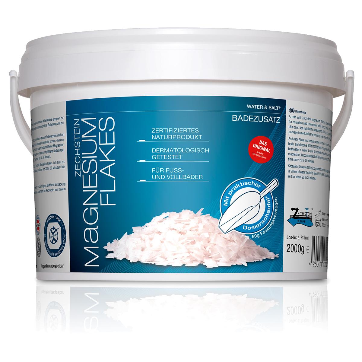 Zechstein Magnesium Flakes Kessel 2 kg Zechstein Magnesium Flakes Kessel 2 kg