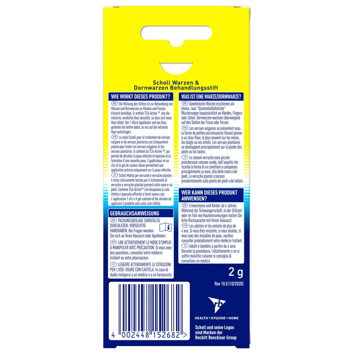 Scholl Warzen + Dornwarzen Behandlungsstift 2 g Scholl Warzen + Dornwarzen Behandlungsstift 2 g