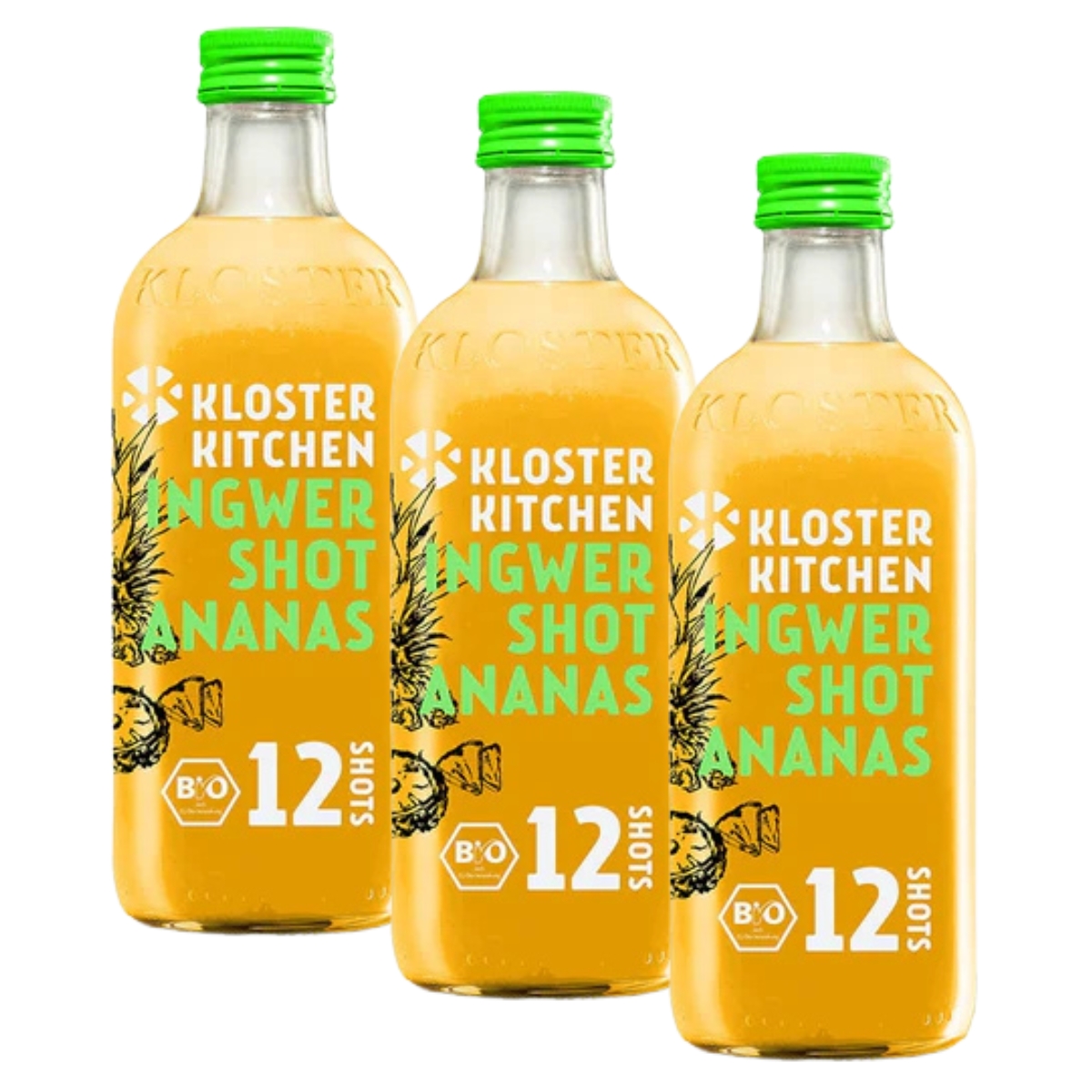 Kloster Kitchen Shot de gingembre et d'ananas bio 3 x 360 ml Kloster Kitchen Shot de gingembre et d'ananas bio 3 x 360 ml