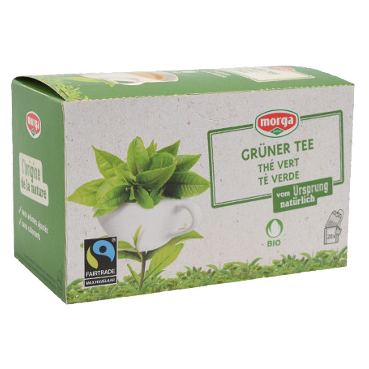 Morga Grüner Tee mit Hüllen Bio Fairtrade Knospe 20 Stück