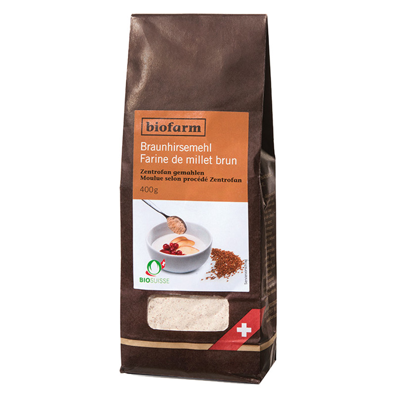 Biofarm Braunhirsemehl CH Knospe Beutel 400 g
