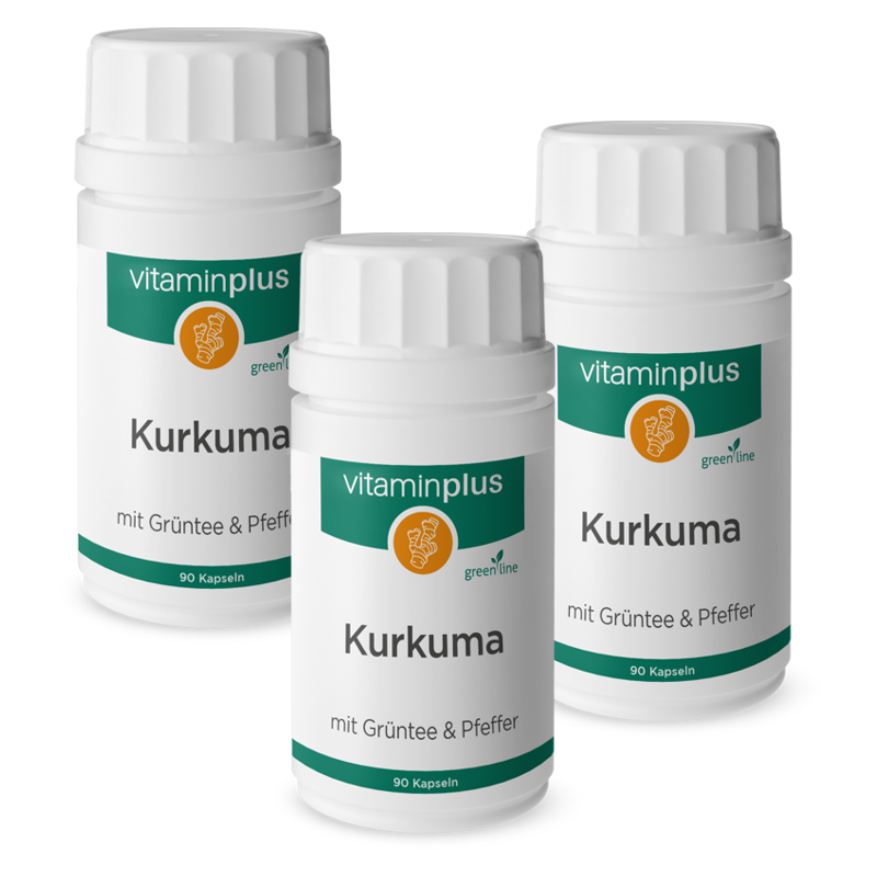 Vitaminplus Kurkuma mit Pfeffer Kapseln 3x 90 Stück Vitaminplus Kurkuma mit Pfeffer Kapseln 3x 90 Stück