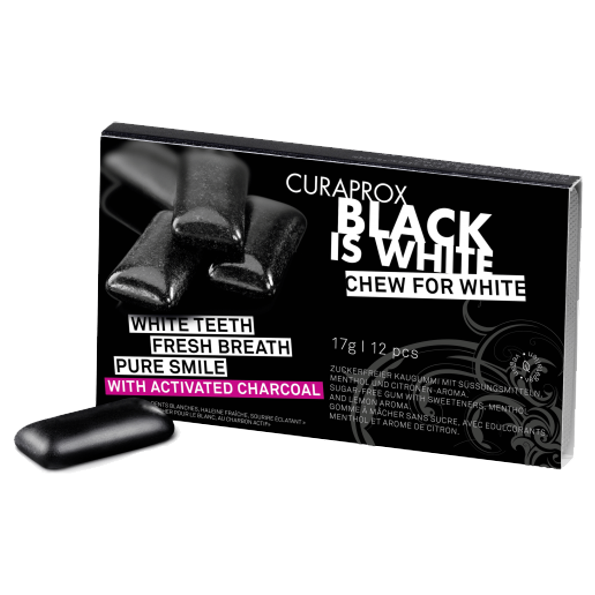 Curaprox Black is White Kaugummi Blister 12 Stück Curaprox Black is White Kaugummi Blister 12 Stück