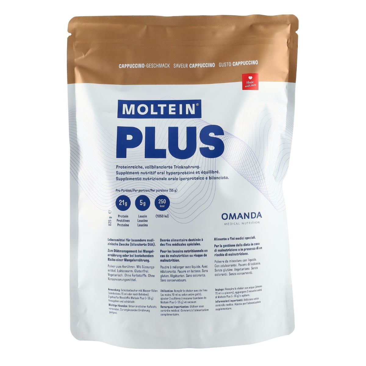 Moltein Plus 2.5 Cappuccino Beutel 750 g