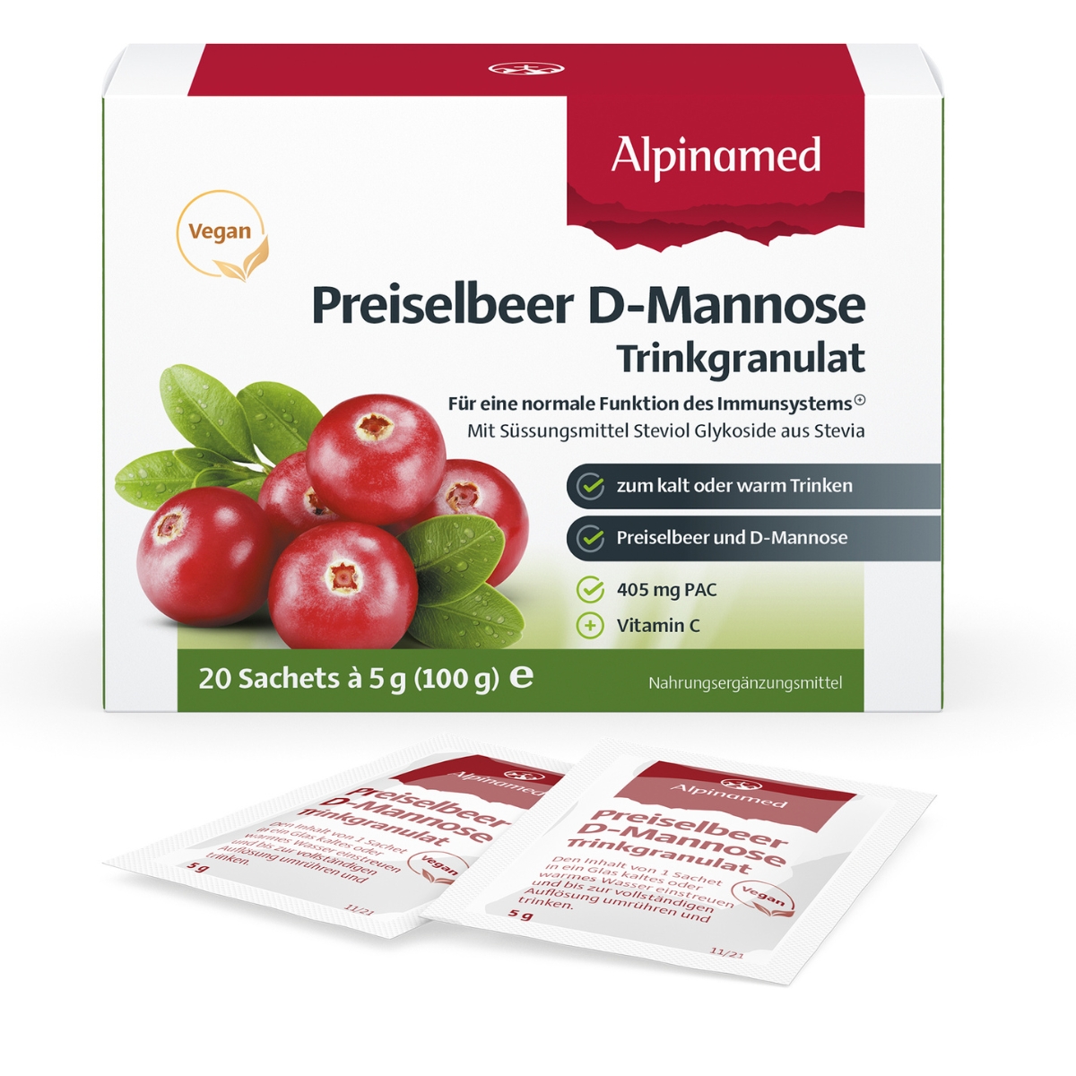Alpinamed Preiselbeer D-Mannose Trinkgranulat 20x 5 g Alpinamed Preiselbeer D-Mannose Trinkgranulat 20x 5 g