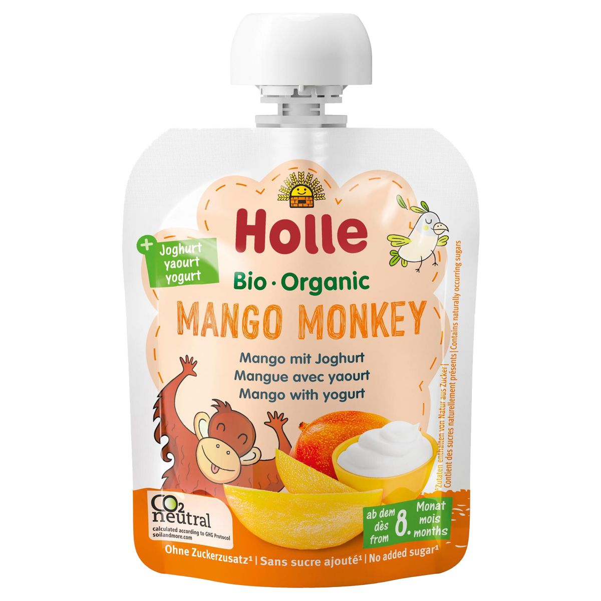 Holle Mango Monkey Pouchy Mango mit Joghurt 6x 85 g Holle Mango Monkey Pouchy Mango mit Joghurt 6x 85 g