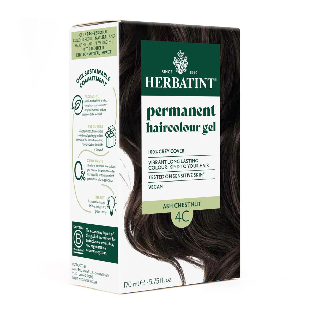 HERBATINT Haarfärbegel 4C Asch-Kastanienbraun 150 ml