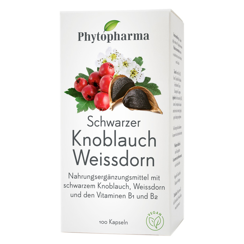 Phytopharma Schwarzer Knoblauch Weissdorn Kapseln 100 Stück Phytopharma Schwarzer Knoblauch Weissdorn Kapseln 100 Stück