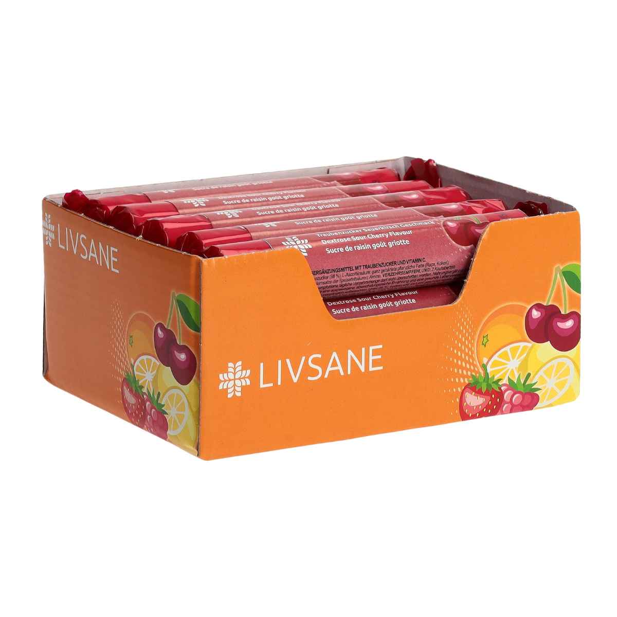 LIVSANE Display Traubenzucker Sauerkirsch 15x17 Stück