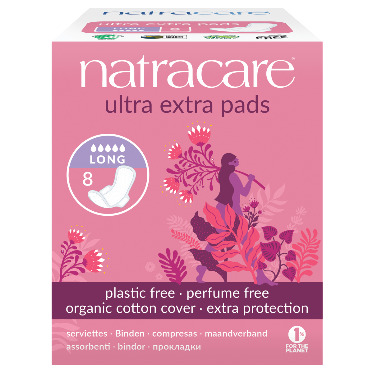 Natracare Damenbinden Flügel ultra extra lang 8 Stück Natracare Damenbinden Flügel ultra extra lang 8 Stück