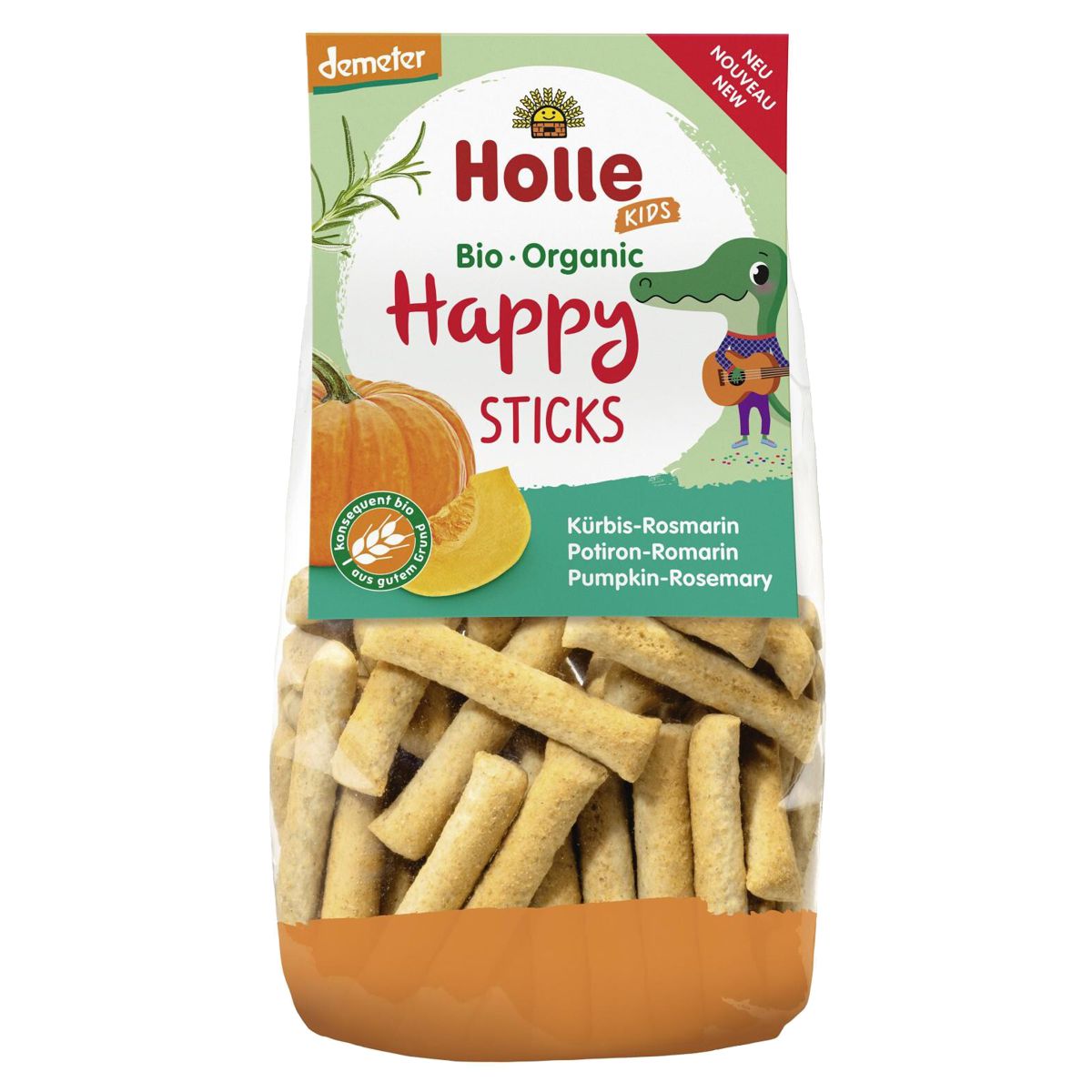 Holle Happy Sticks Kürbis mit Rosmarin Btl 100 g Holle Happy Sticks Kürbis mit Rosmarin Btl 100 g