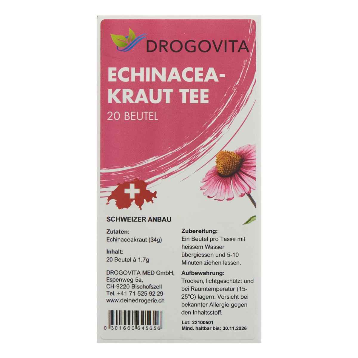 DROGOVITA Echinacea Tee Beutel 20 Stück DROGOVITA Echinacea Tee Beutel 20 Stück