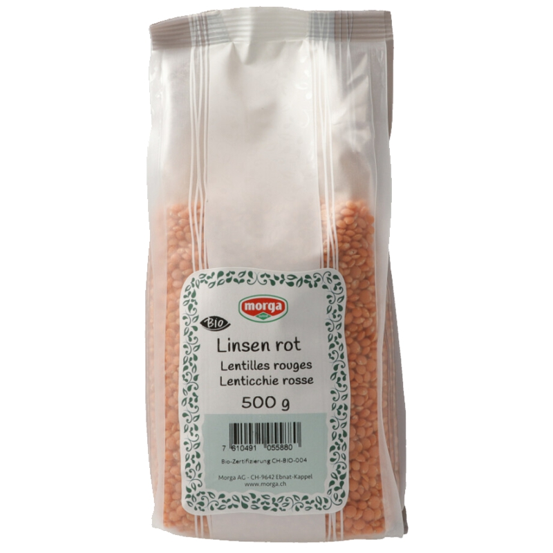 MORGA Linsen rot Bio Beutel 500 g MORGA Linsen rot Bio Beutel 500 g