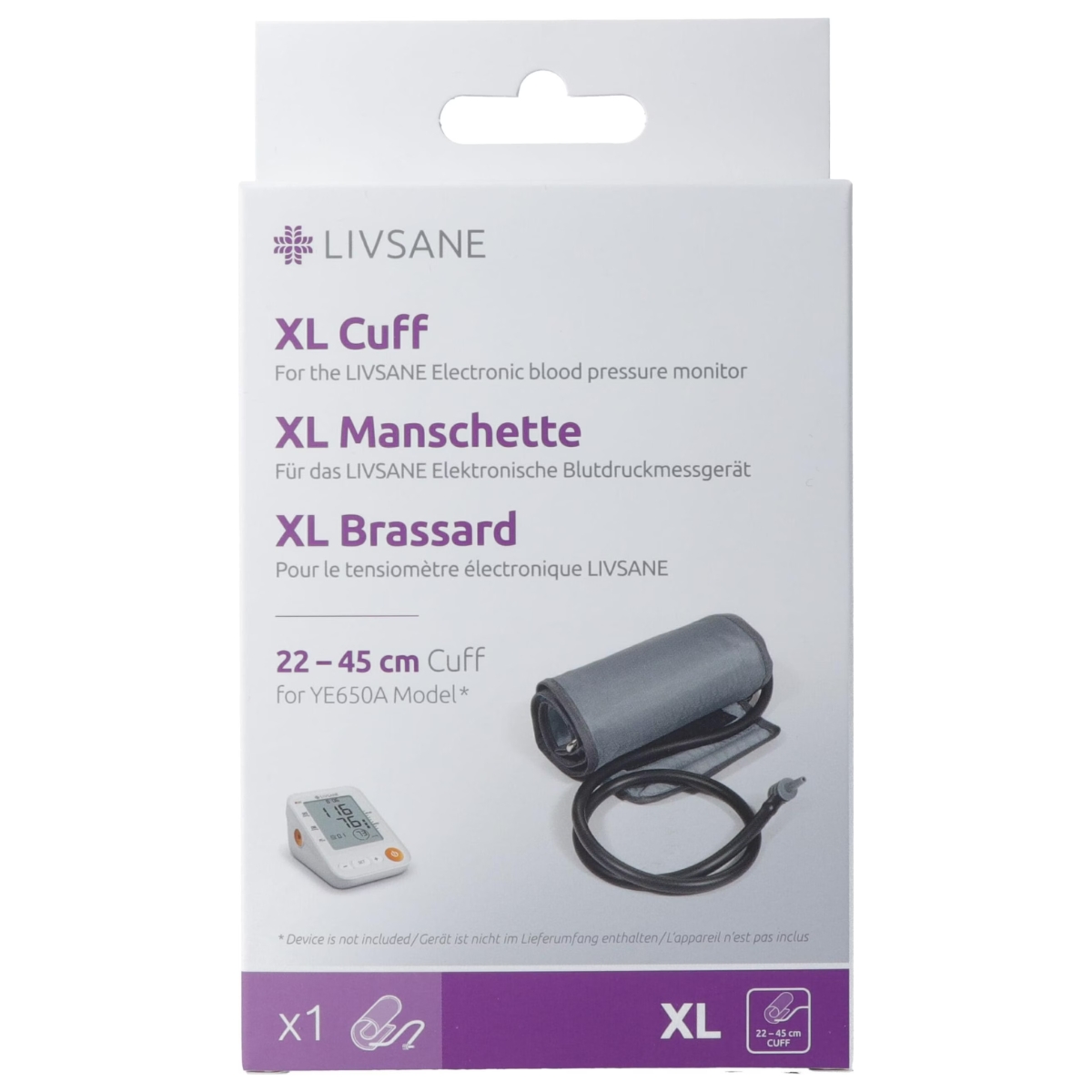 Livsane Manschette XL 22-45cm zum Blutdruckmessen