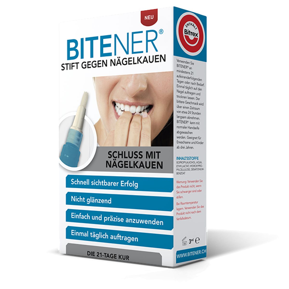 Bitener Stift gegen Nägelkauen mit Bitrex 3 ml Bitener Stift gegen Nägelkauen mit Bitrex 3 ml