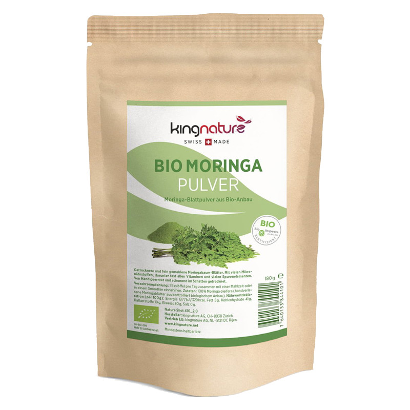 Kingnature Moringa Blattpulver Bio 180 g Kingnature Moringa Blattpulver Bio 180 g