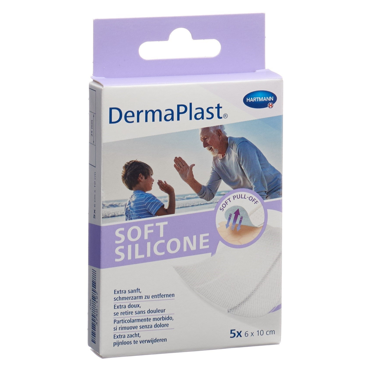 DERMAPLAST Soft Silicone 6x10cm 5 Stk