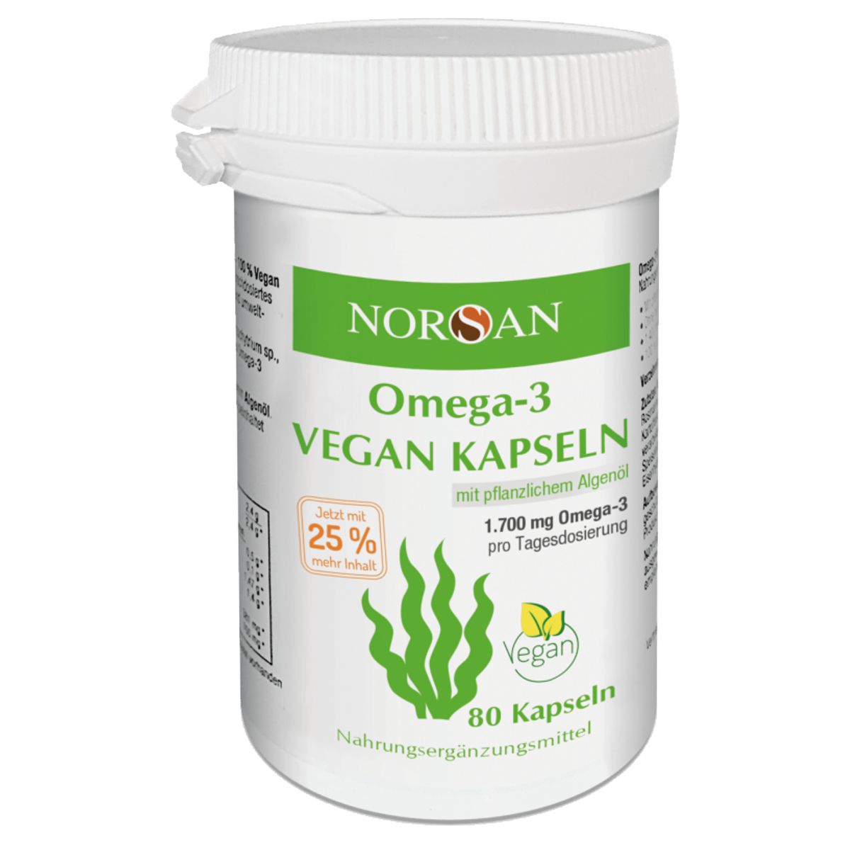 Norsan Omega-3 Kapseln vegan Dose 80 Stück Norsan Omega-3 Kapseln vegan Dose 80 Stück
