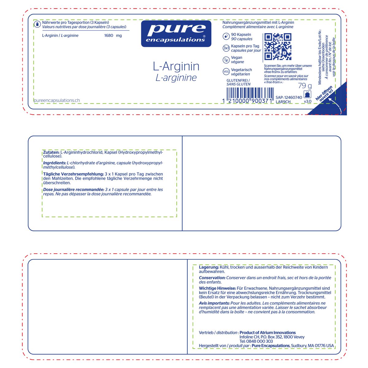 Pure L-Arginin Kapseln Dose 90 Stück Pure L-Arginin Kapseln Dose 90 Stück