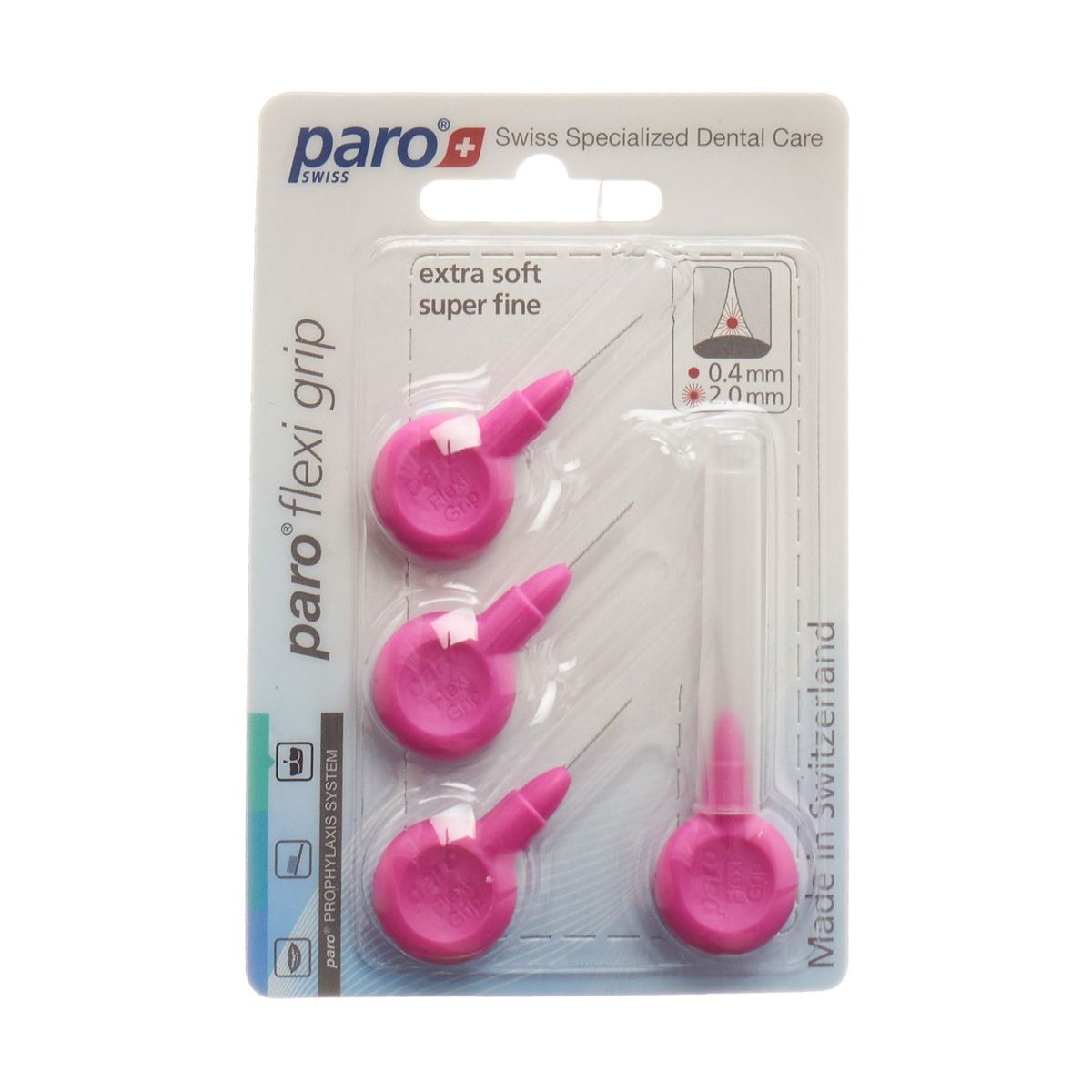 Paro Flexi Grip 2mm superfine pink zylinder 4 Stück