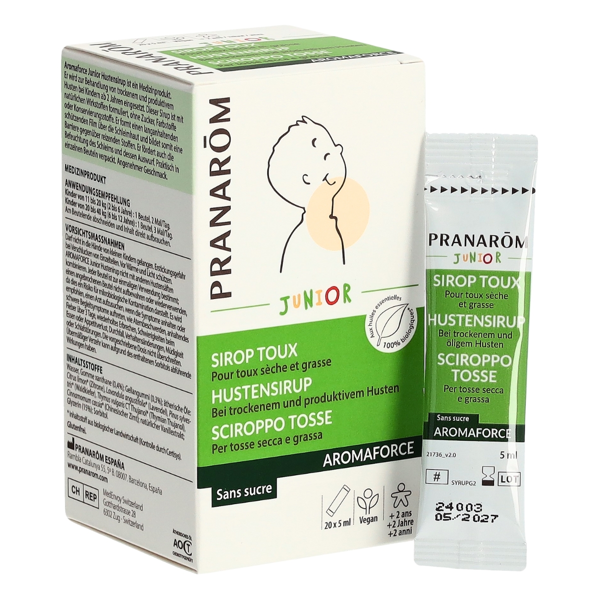 Pranarom Aromaforce Hustensirup Junior 20 x 5 ml