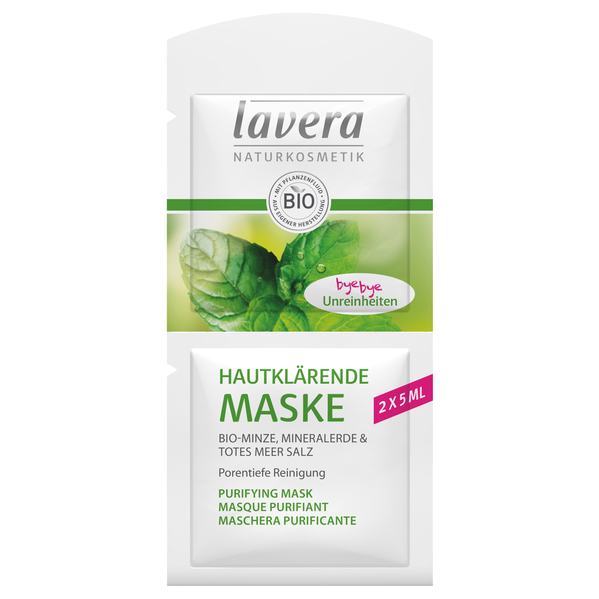 Lavera Hautklärende Maske Minze bye bye Unreinheiten 2 x 5 ml