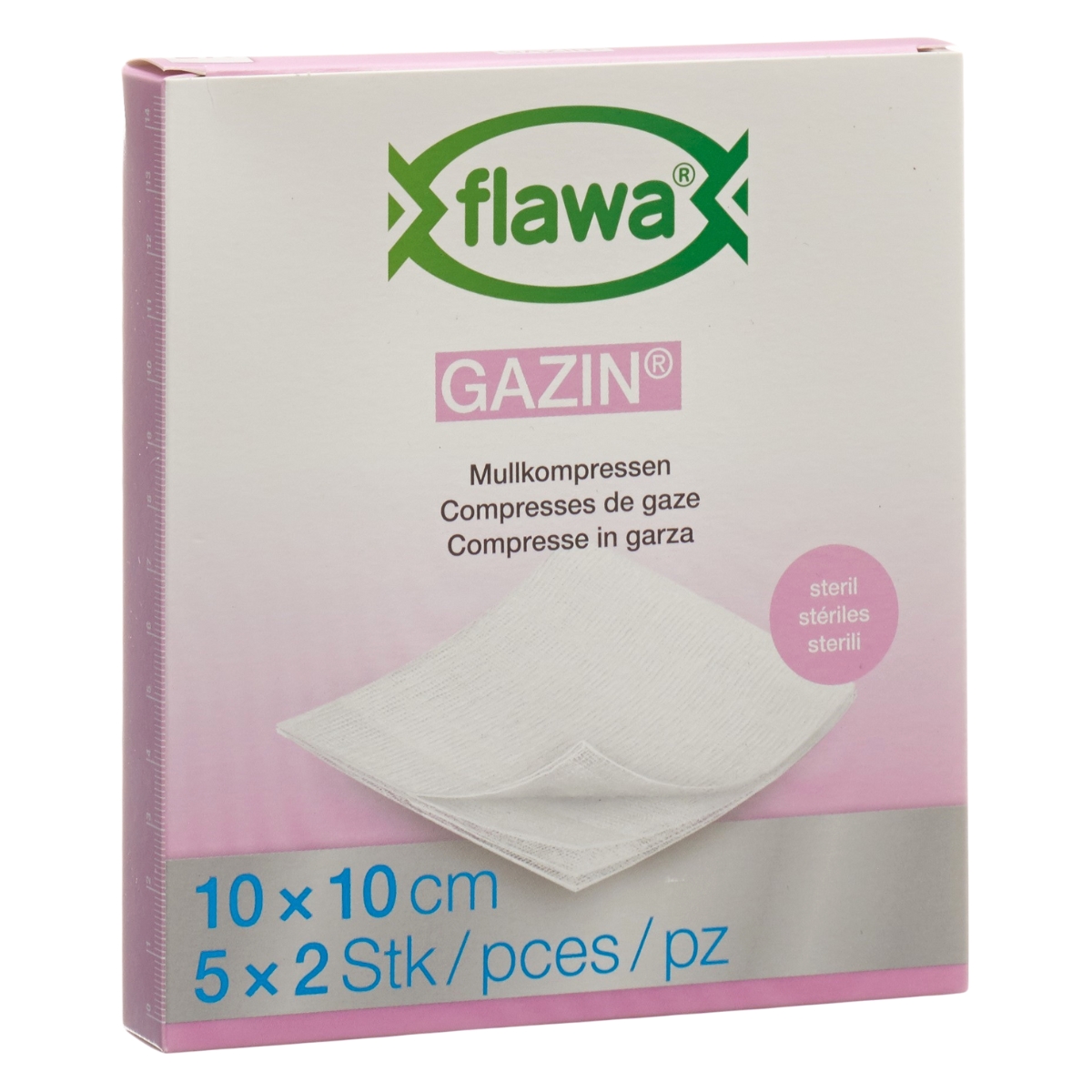 Image of Flawa Gazin Mullkompres 10x10cm steril 5 x 2 Stk
