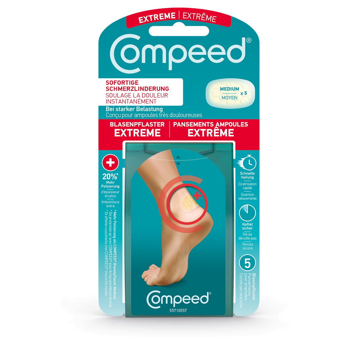 Compeed Blasenpflaster Extreme für Ferse 5 Stück Compeed Blasenpflaster Extreme für Ferse 5 Stück
