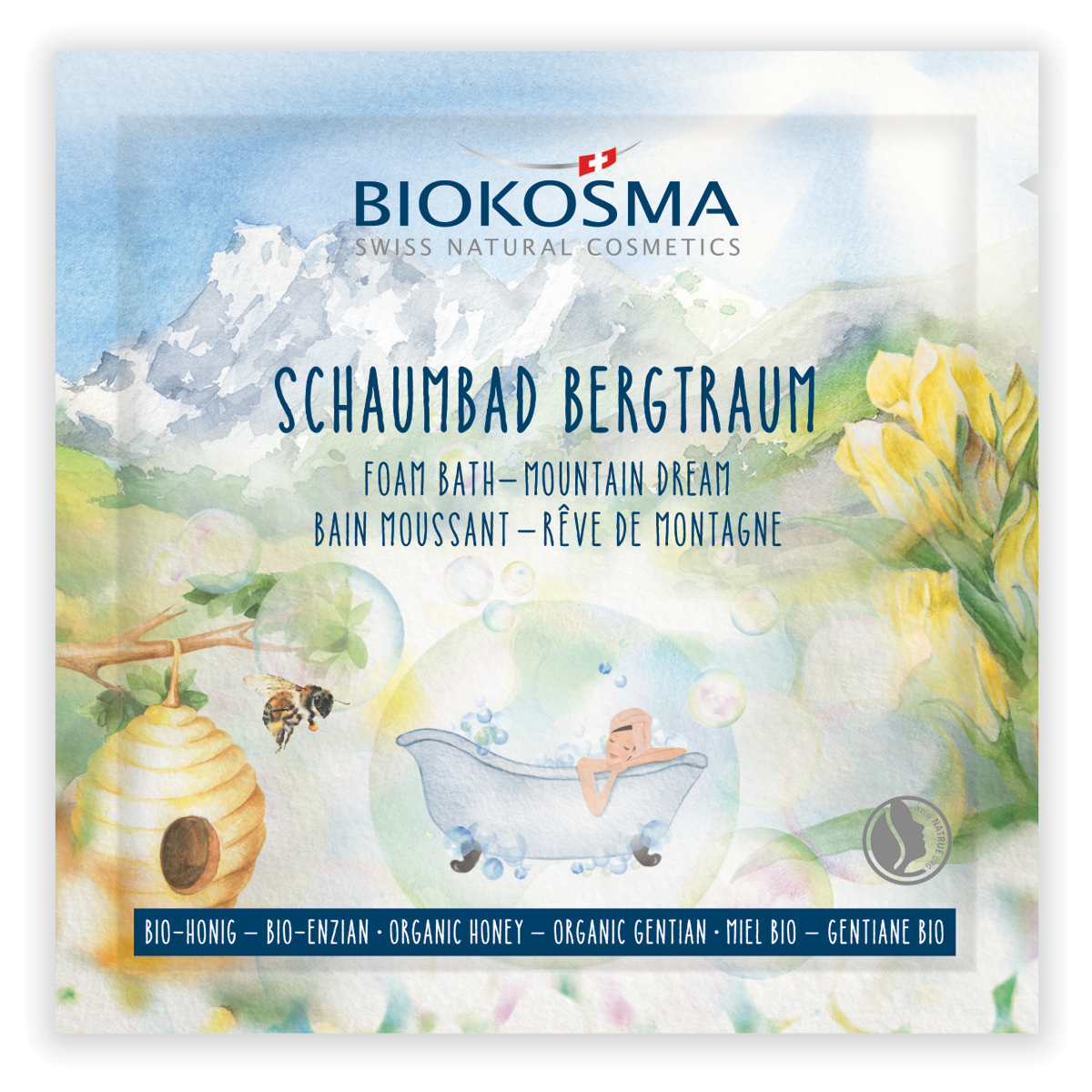Biokosma Schaumbad Bergtraum Honig-Enzian Bio 25 ml