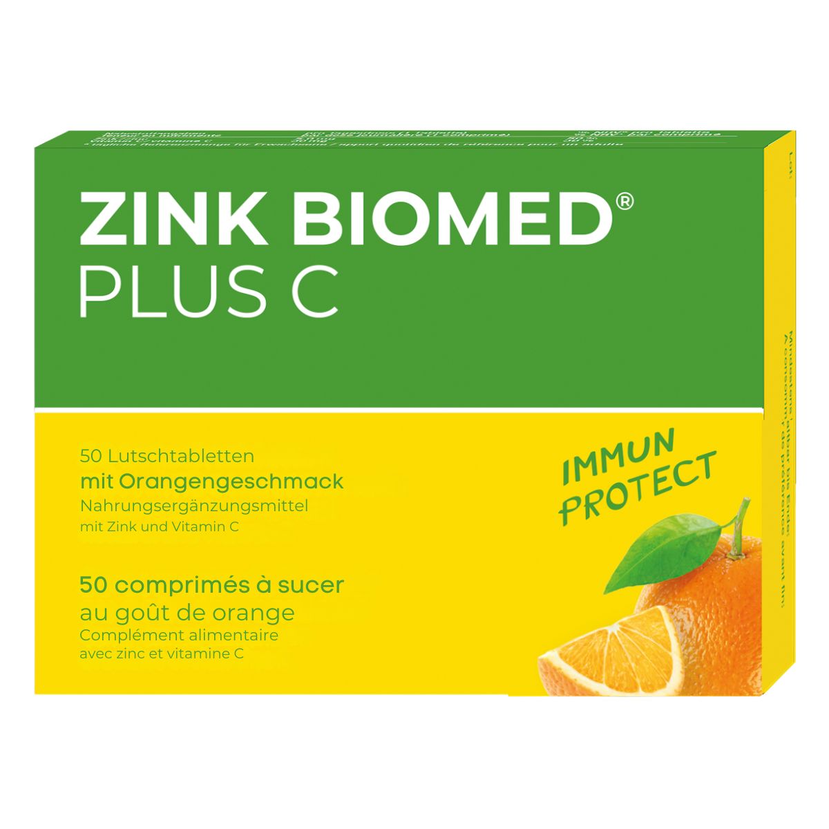 Zink Biomed plus C Lutschtabletten mit Orangenaroma 50 Stück
