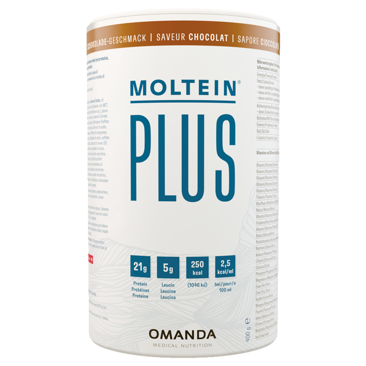 Moltein Plus 2.5 Schokolade Dose 400 g