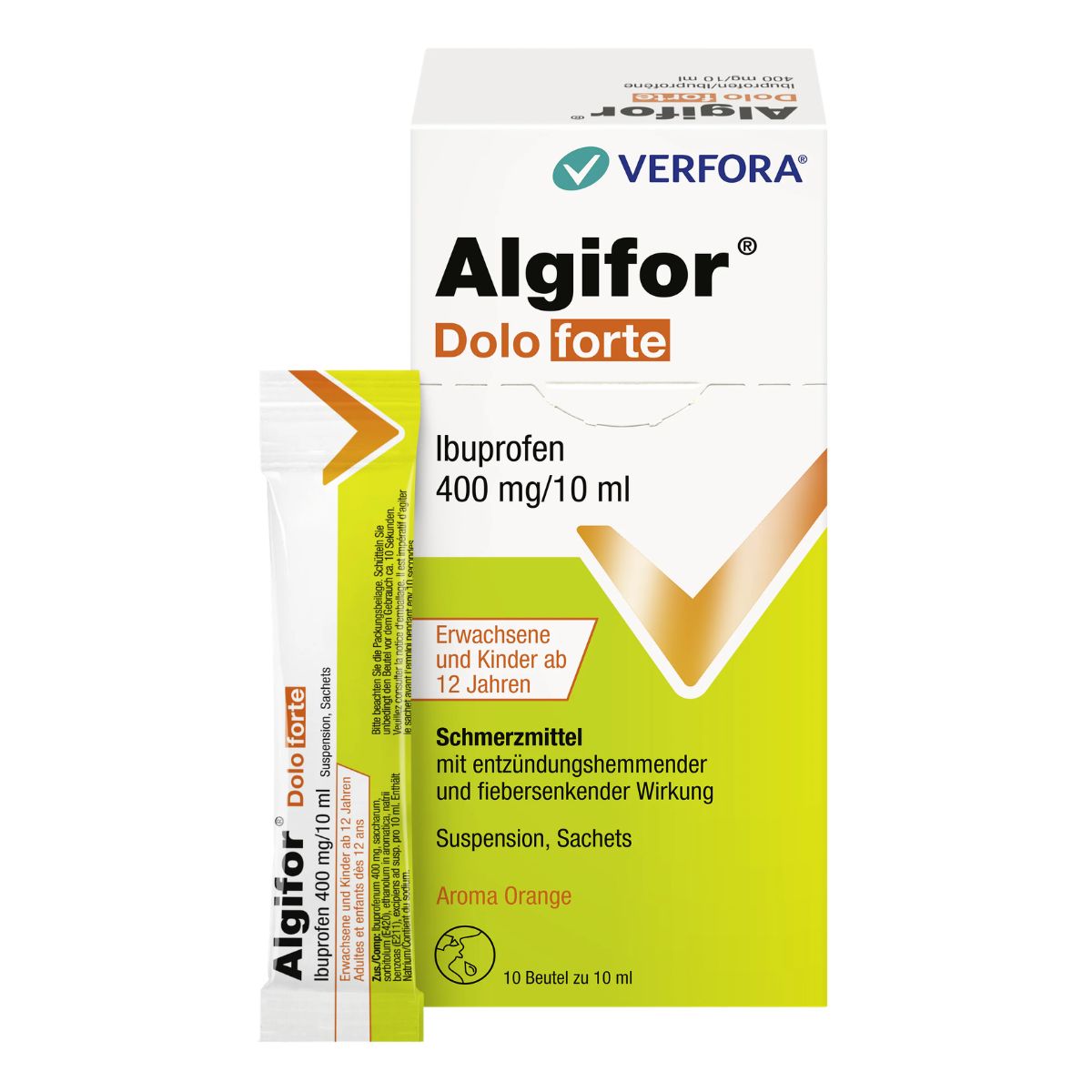 Algifor Dolo Forte Suspension 400 mg / 10 ml Beutel 10 Stück