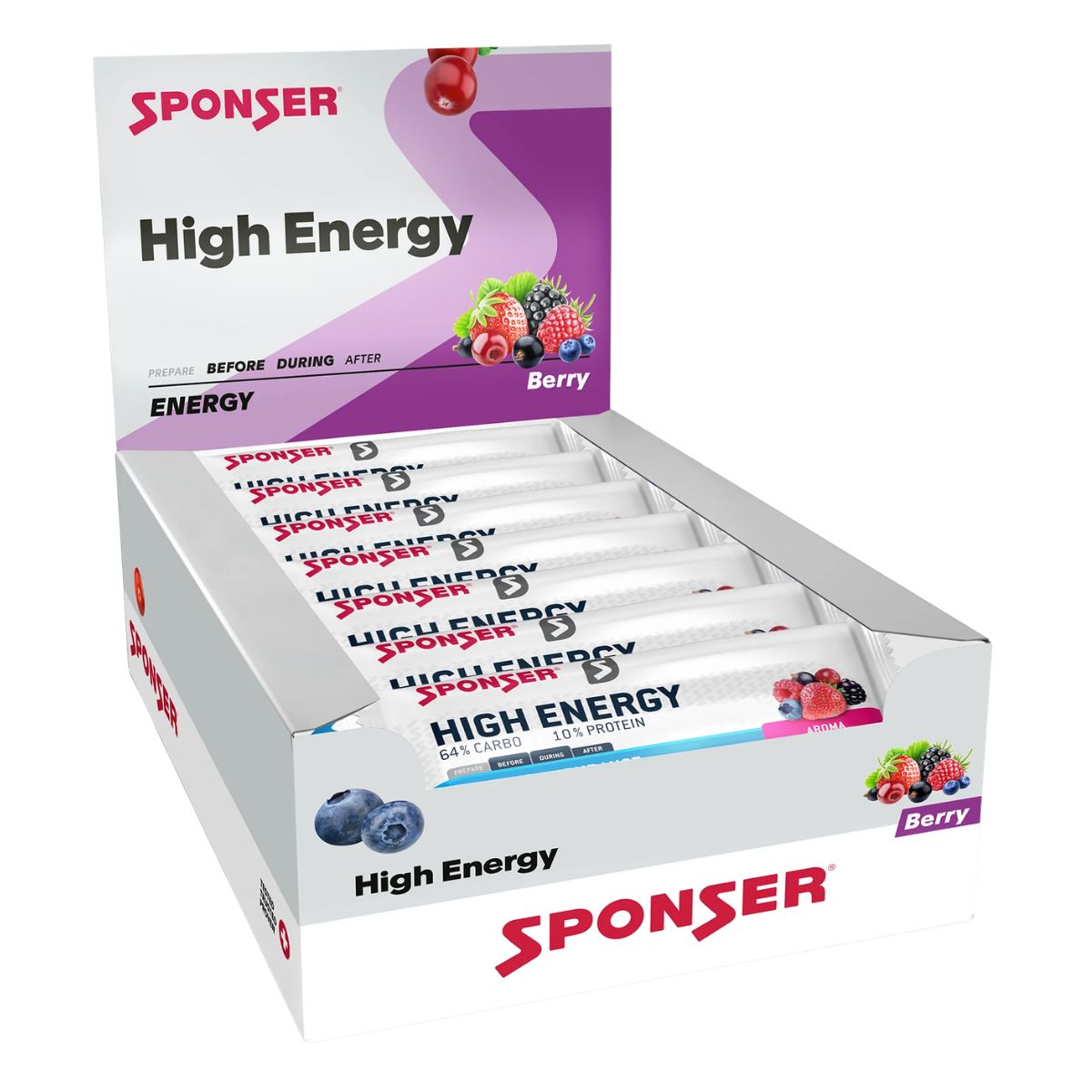 Sponser High Energy Bar Berry 30x 45 g Présentoir 