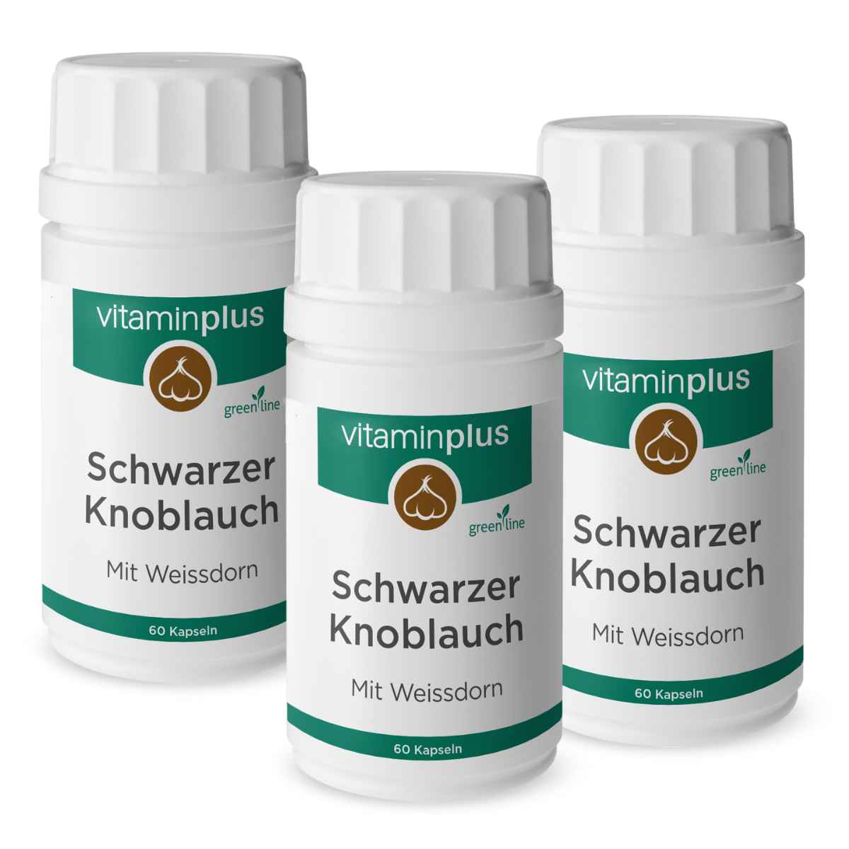 Vitaminplus Schwarzer Knoblauch & Weissdorn Kapseln 3x 60 Stück