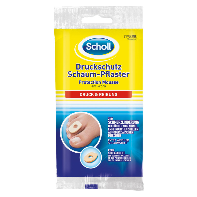 Scholl Druckschutz Schaum Pflaster 9 Stück Scholl Druckschutz Schaum Pflaster 9 Stück