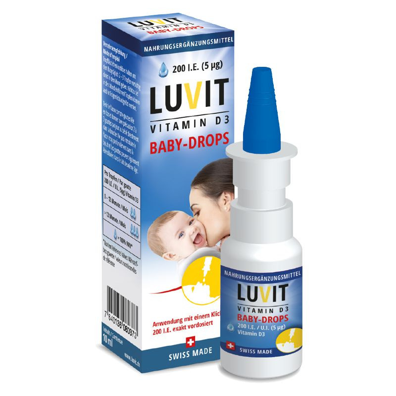 Luvit Vitamin D3 Baby-Drops Tropfflasche 10 ml Luvit Vitamin D3 Baby-Drops Tropfflasche 10 ml