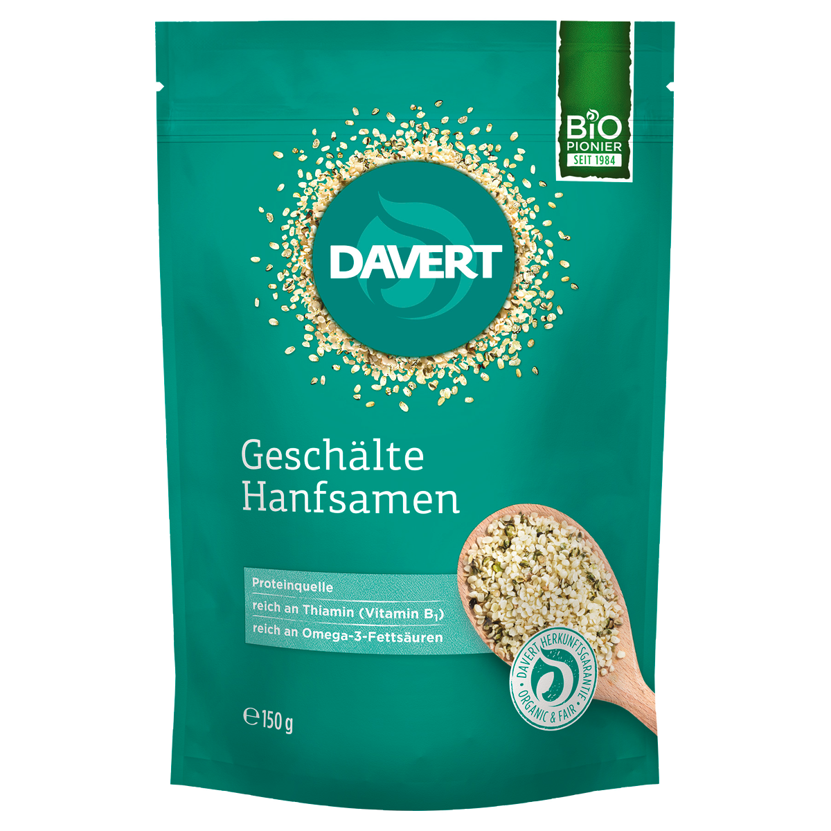 Davert Hanfsamen geschält Bio Beutel 150 g Davert Hanfsamen geschält Bio Beutel 150 g