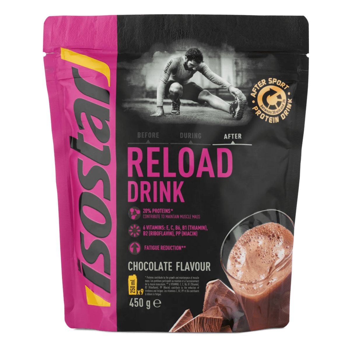 Isostar Reload Drink Pulver Schokolade 450 g