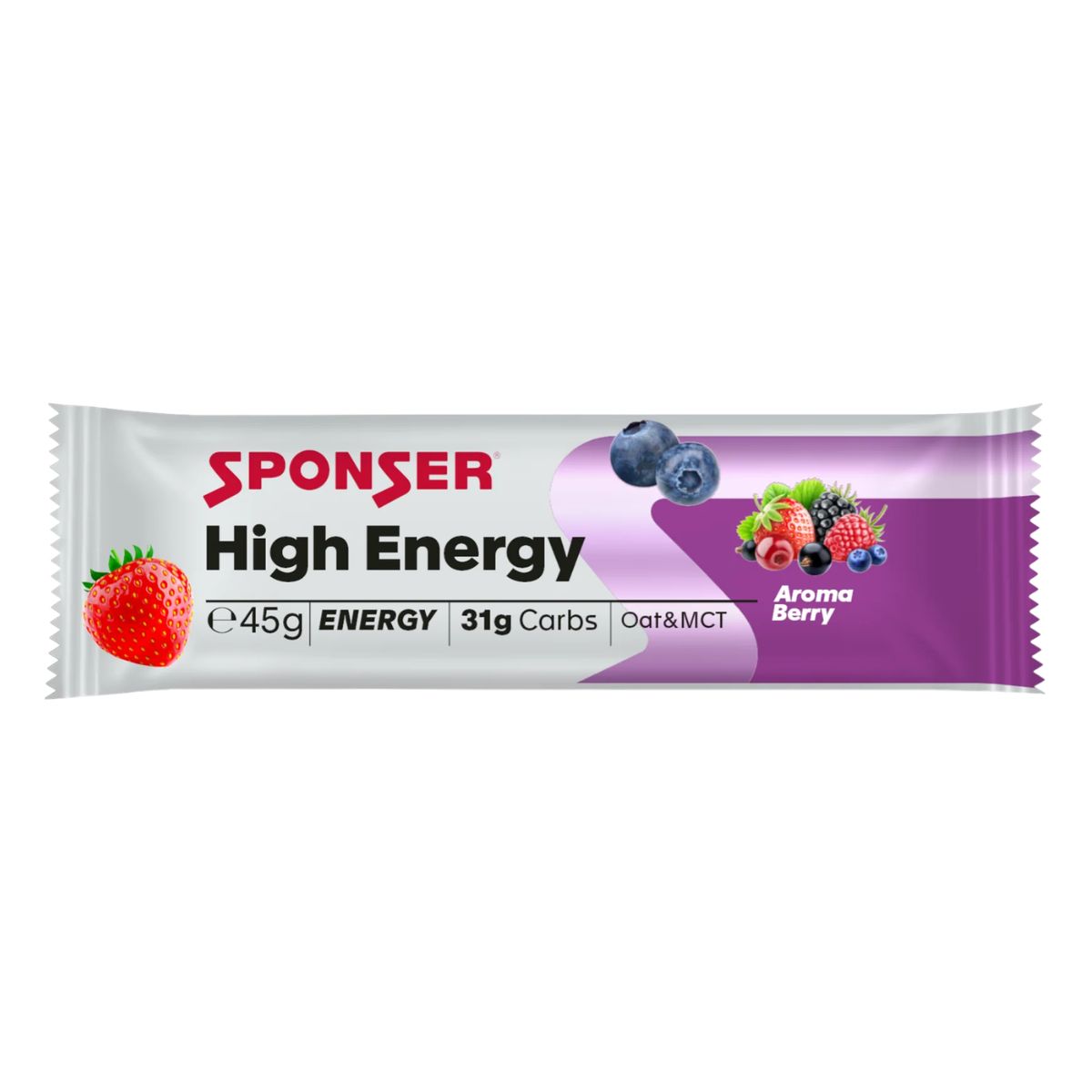 Barre Sponser High Energy aux fruits rouges 45 g
