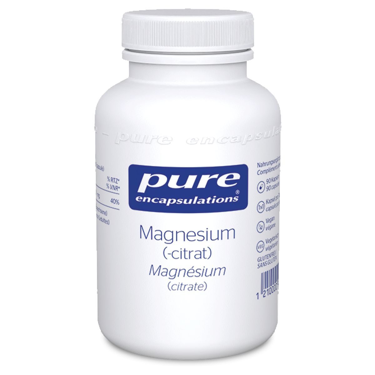 Pure-Magnesium-Citrat-Kapseln-Dose-90-Stuck Pure Magnesiumcitrat hoch bioverfügbares Magnesium