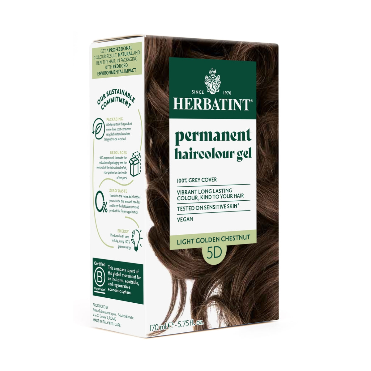 HERBATINT Haarfärbegel 5D Helles Gold-Kastanienbraun 170 ml