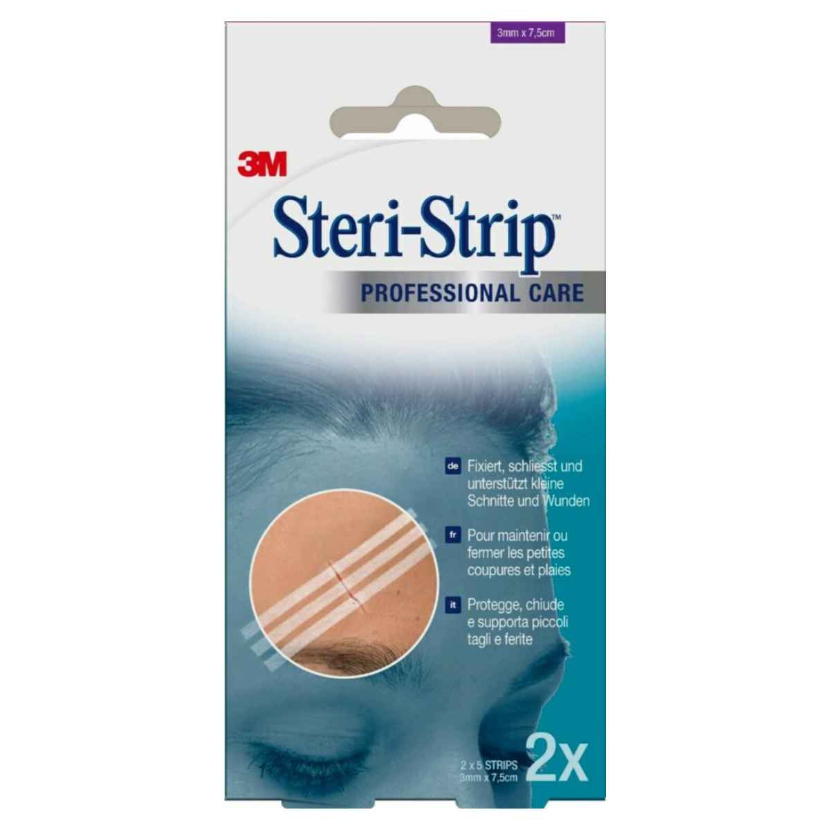 Image of 3M STERI STRIP 3x75mm weiss verstärkt 2 x 5 Stück