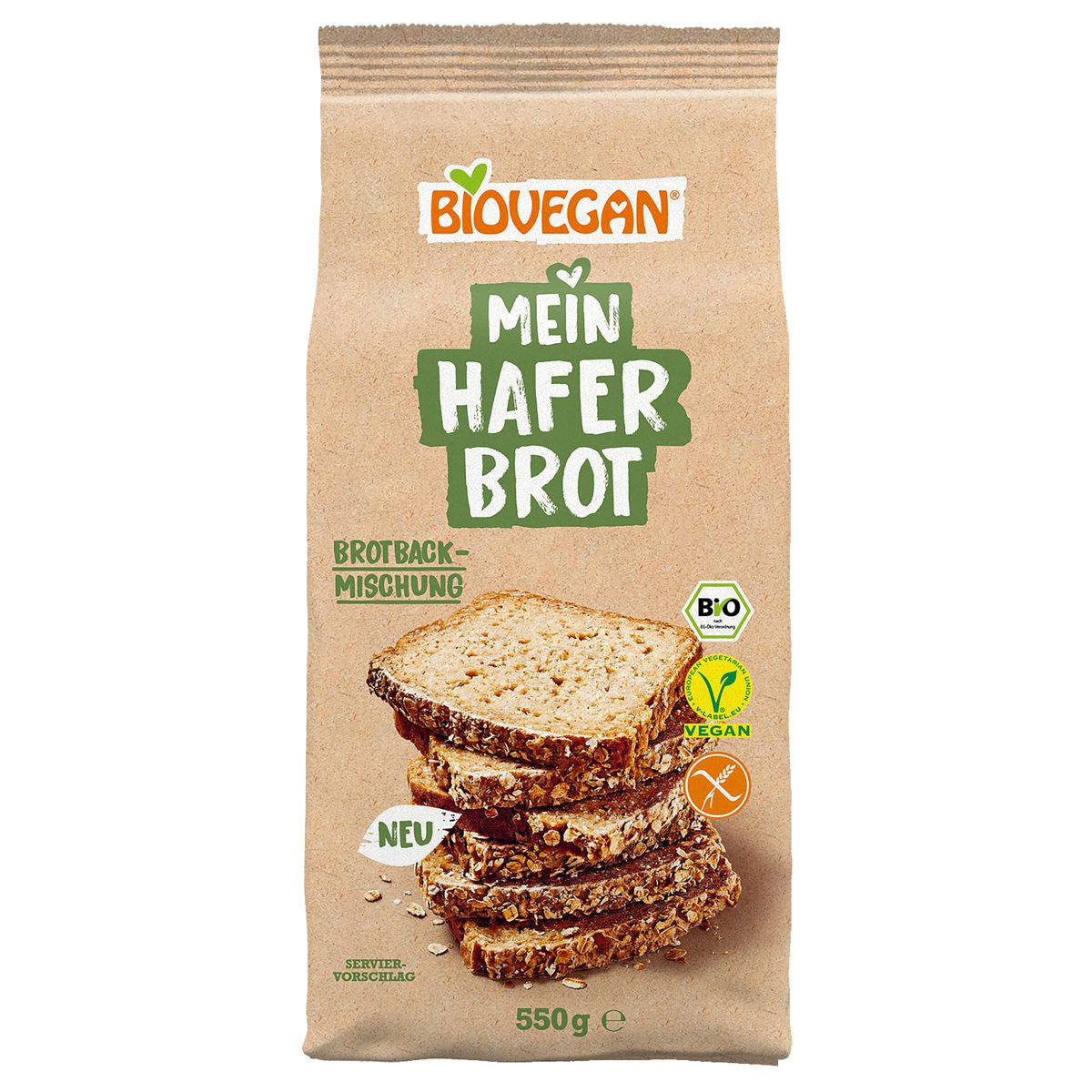 Biovegan Mein Hafer-Brot Brotbackmischung vegan 550 g Biovegan Mein Hafer-Brot Brotbackmischung vegan 550 g